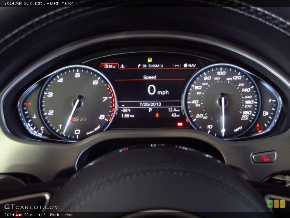 Black Interior Gauges for the 2014 Audi S8 quattro S #83877060
