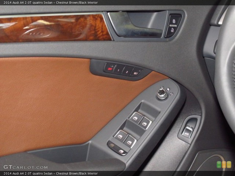 Chestnut Brown/Black Interior Controls for the 2014 Audi A4 2.0T quattro Sedan #83877840