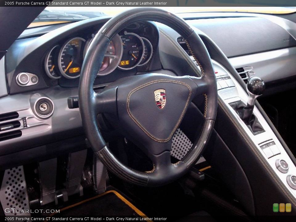 Dark Grey Natural Leather Interior Steering Wheel for the 2005 Porsche Carrera GT  #838793