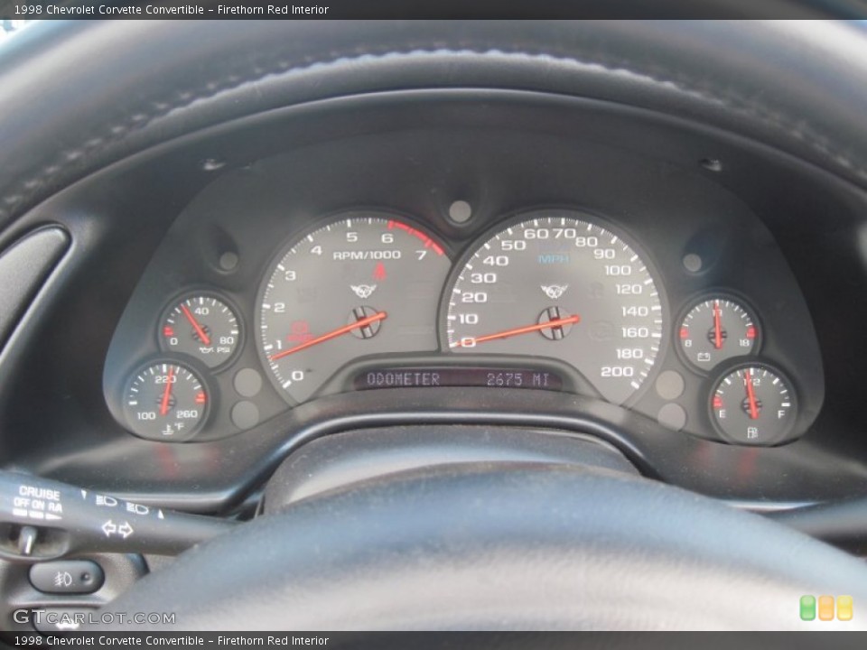Firethorn Red Interior Gauges for the 1998 Chevrolet Corvette Convertible #83889280