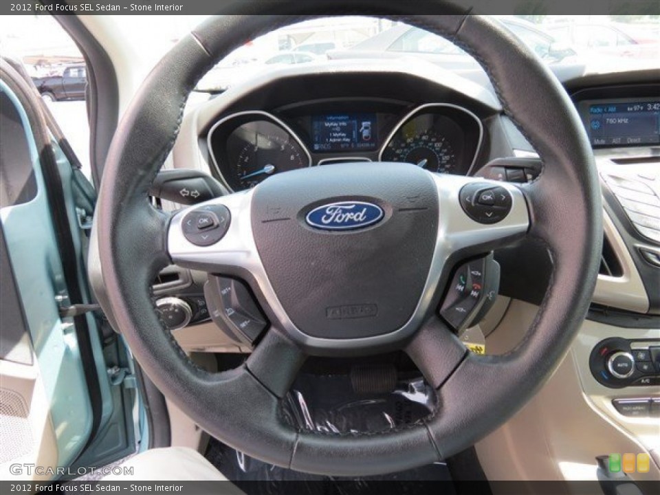 Stone Interior Steering Wheel for the 2012 Ford Focus SEL Sedan #83895364