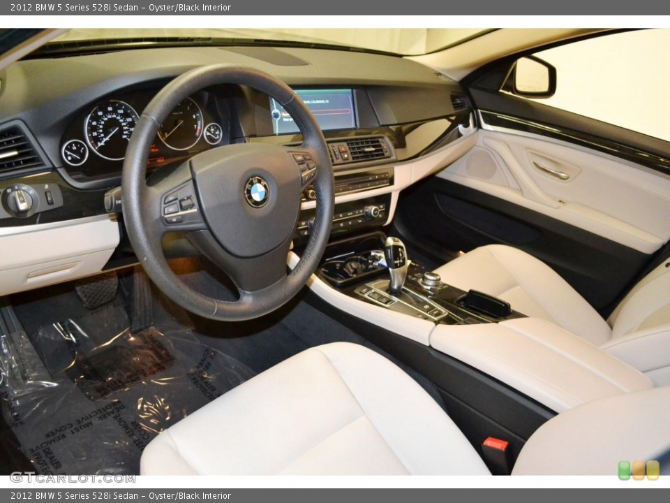 Oyster/Black Interior Prime Interior for the 2012 BMW 5 Series 528i Sedan #83900395