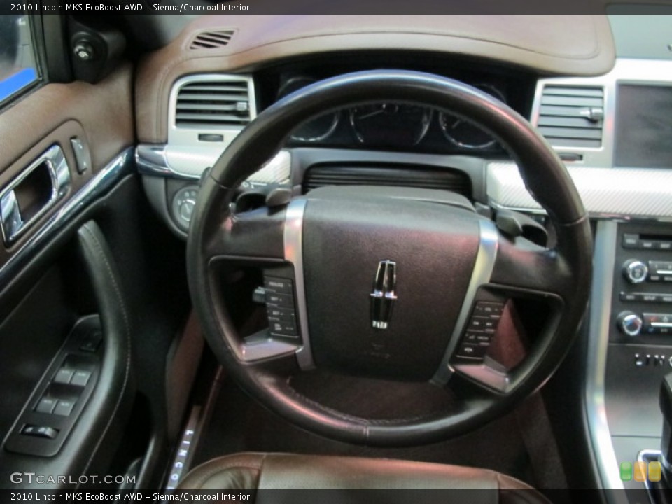 Sienna/Charcoal Interior Steering Wheel for the 2010 Lincoln MKS EcoBoost AWD #83912236