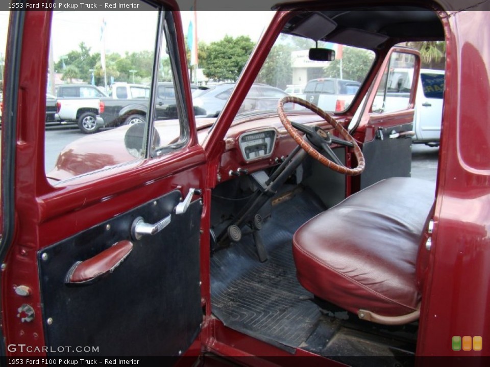 Red Interior Photo for the 1953 Ford F100 Pickup Truck #83915917