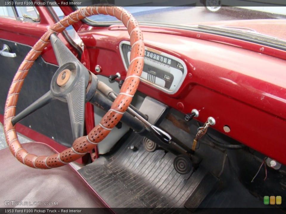 Red Interior Dashboard for the 1953 Ford F100 Pickup Truck #83916004