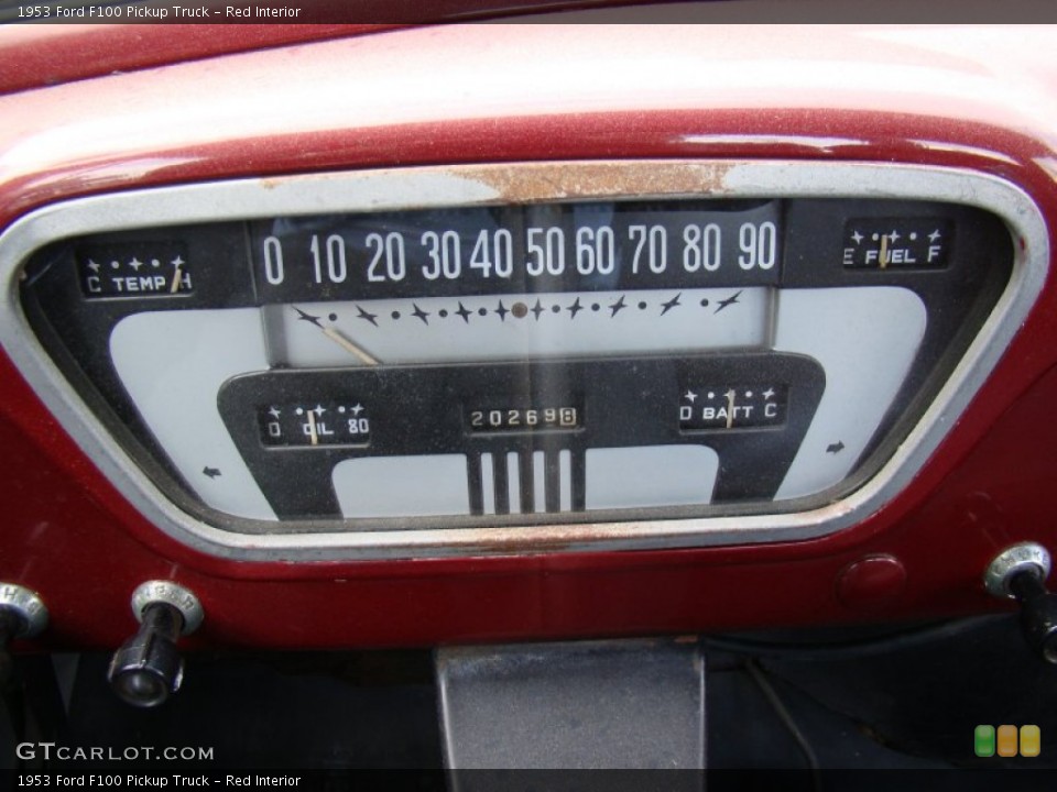 Red Interior Gauges for the 1953 Ford F100 Pickup Truck #83916052