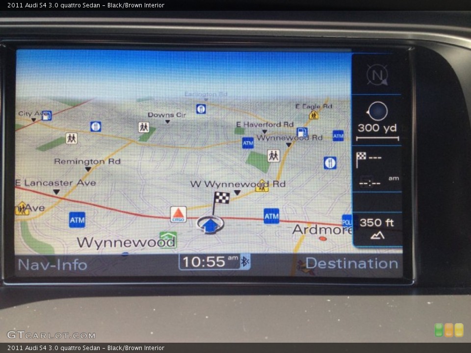Black/Brown Interior Navigation for the 2011 Audi S4 3.0 quattro Sedan #83932675