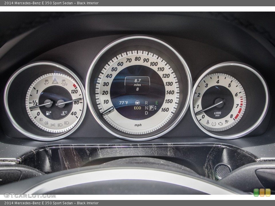 Black Interior Gauges for the 2014 Mercedes-Benz E 350 Sport Sedan #83936074