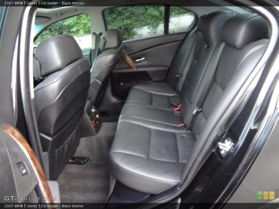 Black Interior Rear Seat for the 2007 BMW 5 Series 530i Sedan #83937082