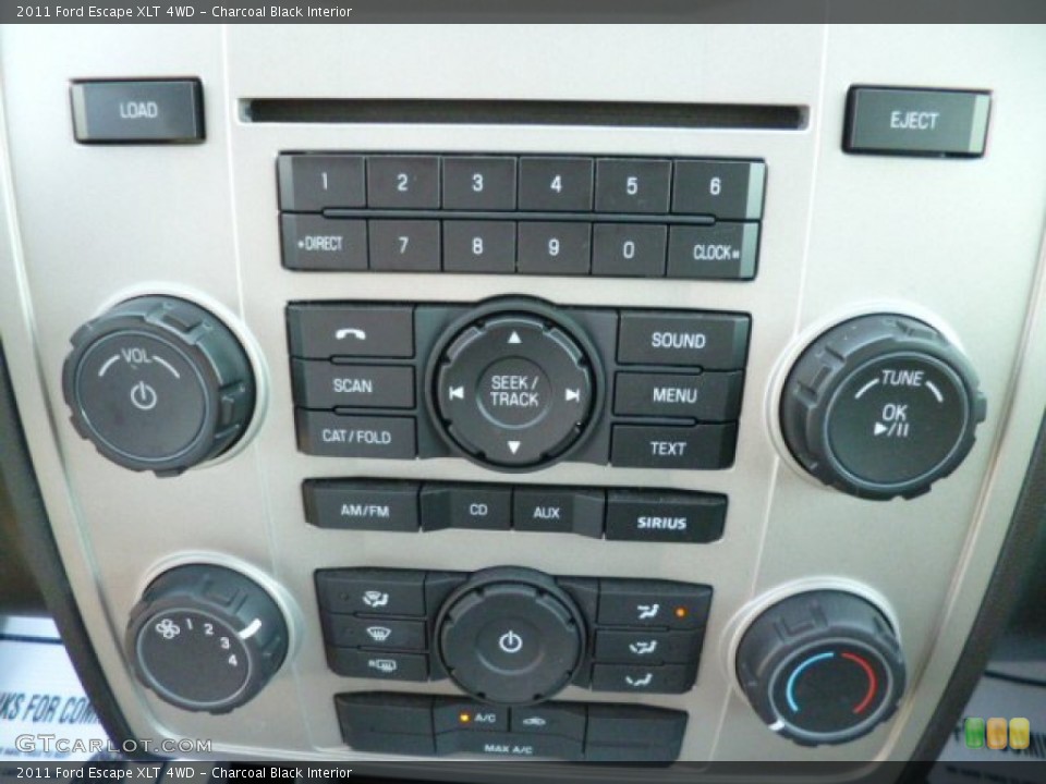 Charcoal Black Interior Controls for the 2011 Ford Escape XLT 4WD #83940556