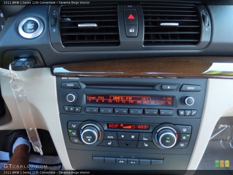 Savanna Beige Interior Controls for the 2011 BMW 1 Series 128i Convertible #83941069