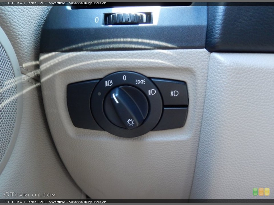 Savanna Beige Interior Controls for the 2011 BMW 1 Series 128i Convertible #83941117