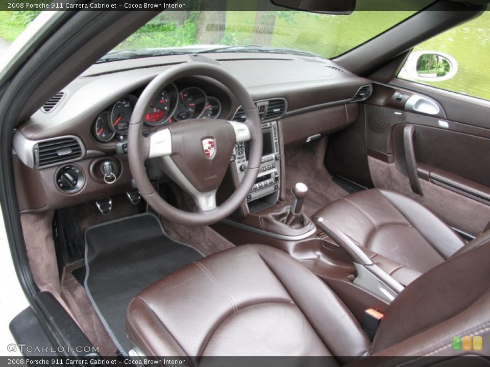 Cocoa Brown Interior Photo for the 2008 Porsche 911 Carrera Cabriolet #83946955