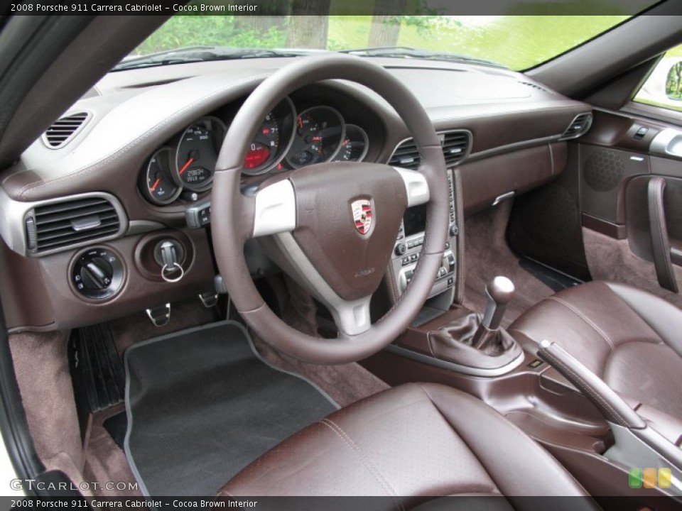 Cocoa Brown Interior Steering Wheel for the 2008 Porsche 911 Carrera Cabriolet #83947025