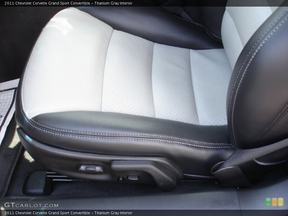 Titanium Gray Interior Front Seat for the 2011 Chevrolet Corvette Grand Sport Convertible #83950105