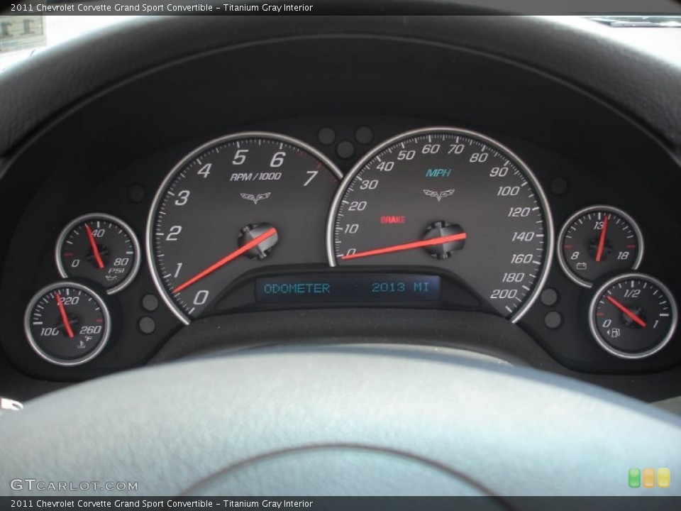 Titanium Gray Interior Gauges for the 2011 Chevrolet Corvette Grand Sport Convertible #83950222