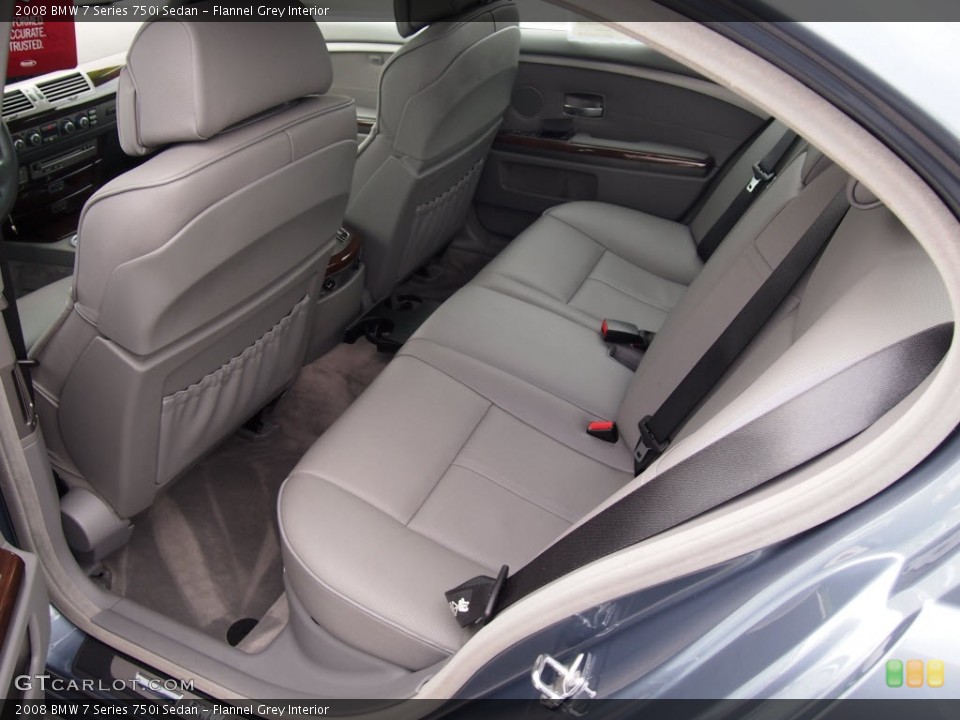 Flannel Grey Interior Rear Seat for the 2008 BMW 7 Series 750i Sedan #83950324