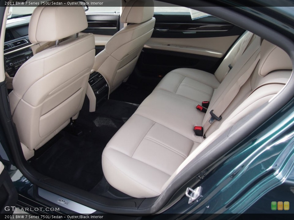 Oyster/Black Interior Rear Seat for the 2011 BMW 7 Series 750Li Sedan #83951062