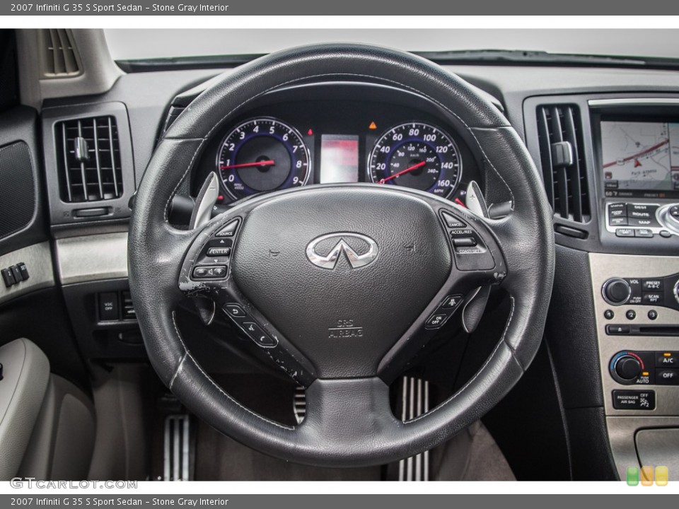 Stone Gray Interior Steering Wheel for the 2007 Infiniti G 35 S Sport Sedan #83951930
