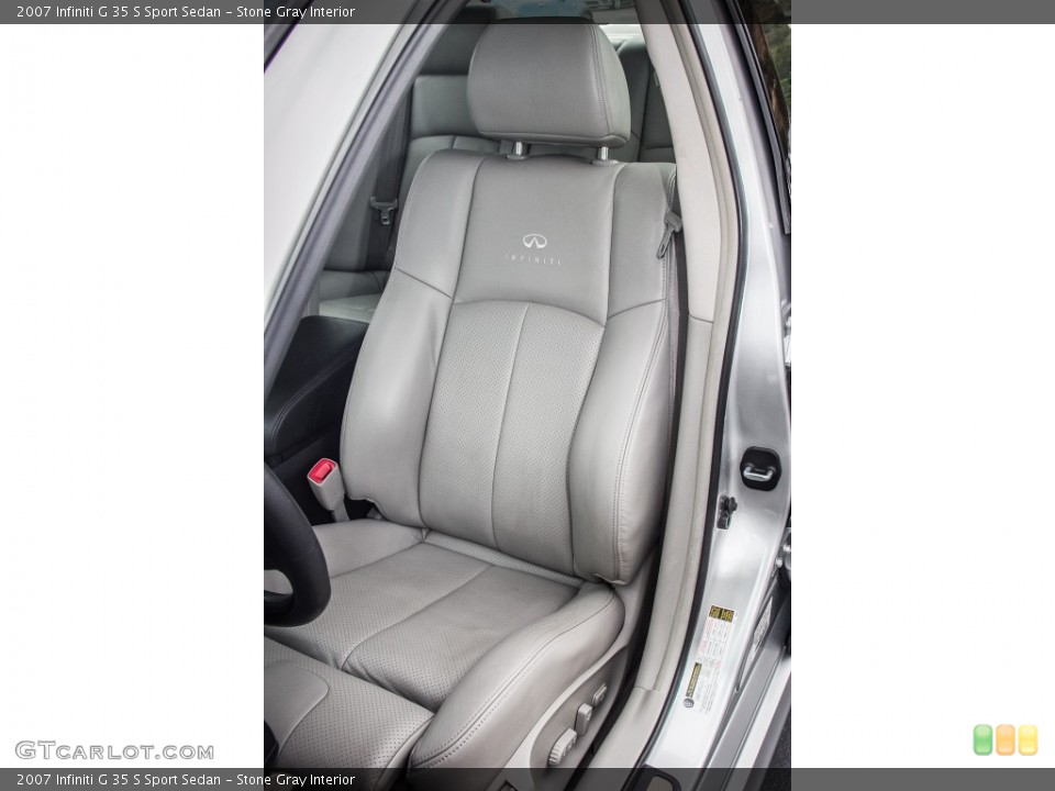 Stone Gray Interior Front Seat for the 2007 Infiniti G 35 S Sport Sedan #83952124