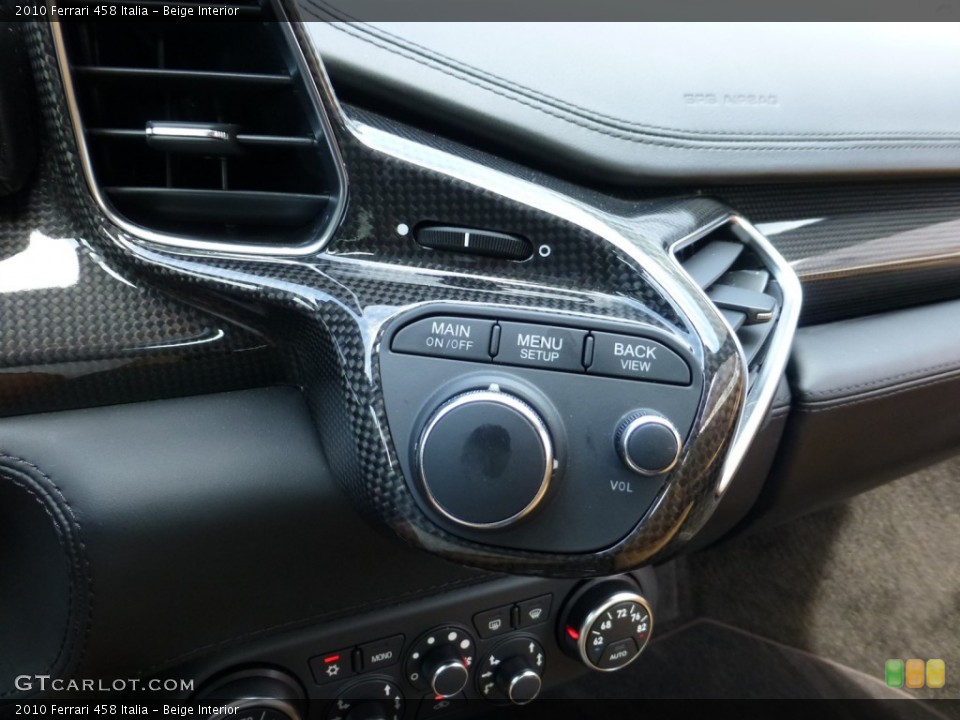 Beige Interior Controls for the 2010 Ferrari 458 Italia #83952880