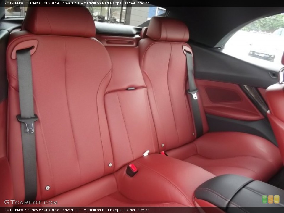 Vermillion Red Nappa Leather Interior Rear Seat for the 2012 BMW 6 Series 650i xDrive Convertible #83953447