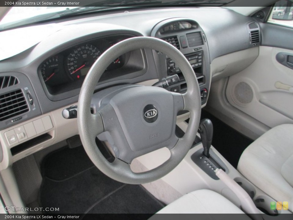 Gray Interior Prime Interior for the 2004 Kia Spectra LX Sedan #83954206