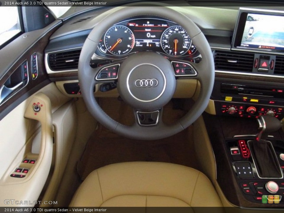 Velvet Beige Interior Steering Wheel for the 2014 Audi A6 3.0 TDI quattro Sedan #83980212