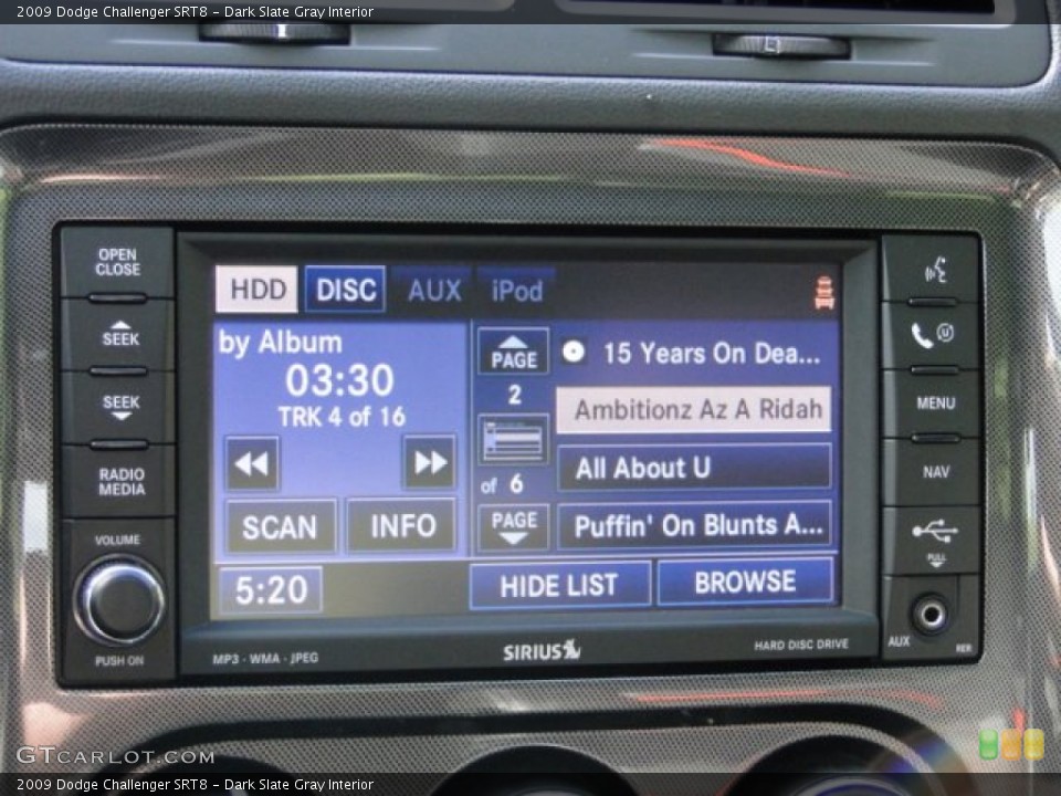 Dark Slate Gray Interior Audio System for the 2009 Dodge Challenger SRT8 #83989083
