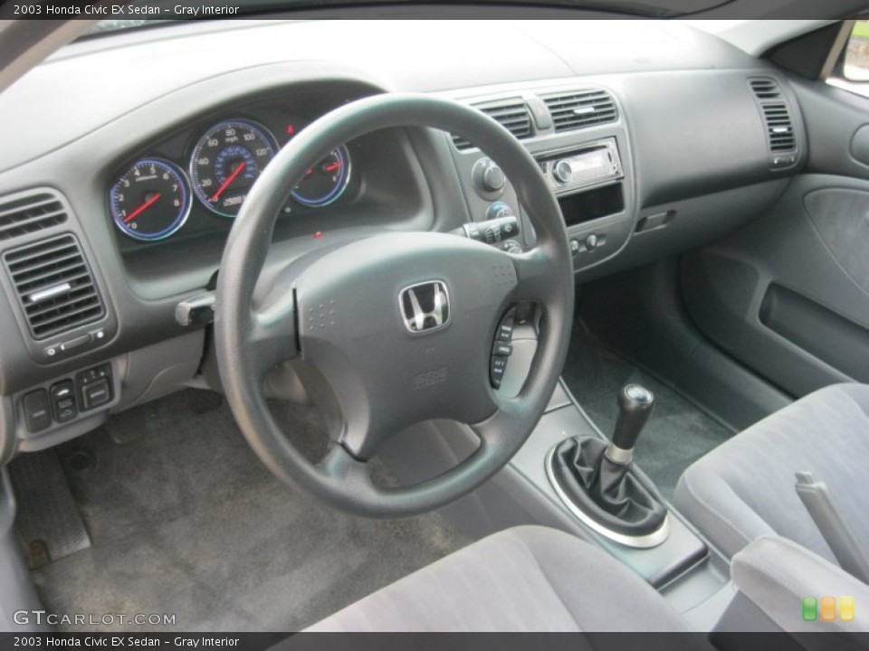 Gray Interior Prime Interior for the 2003 Honda Civic EX Sedan #83990190