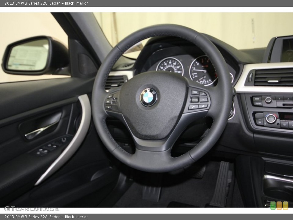 Black Interior Steering Wheel for the 2013 BMW 3 Series 328i Sedan #84002517