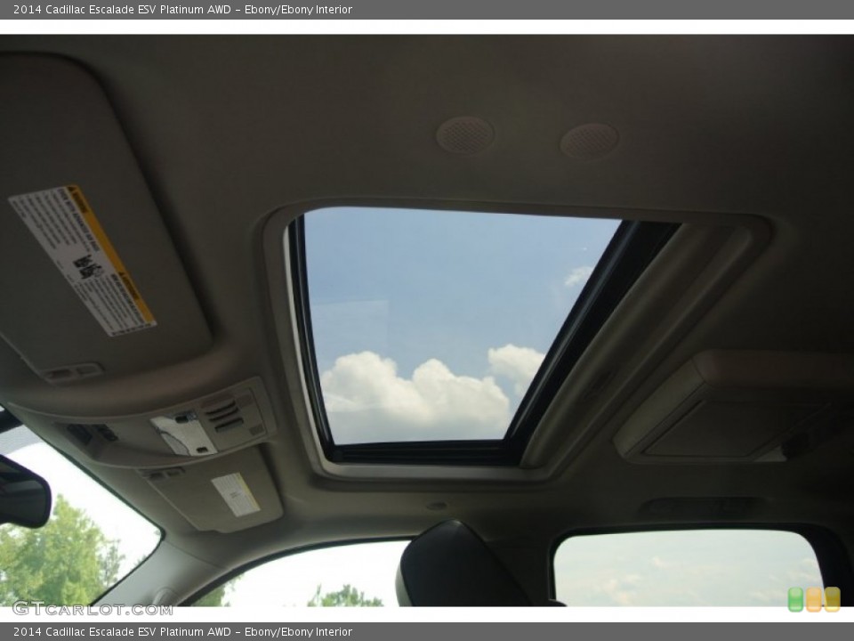 Ebony/Ebony Interior Sunroof for the 2014 Cadillac Escalade ESV Platinum AWD #84007176