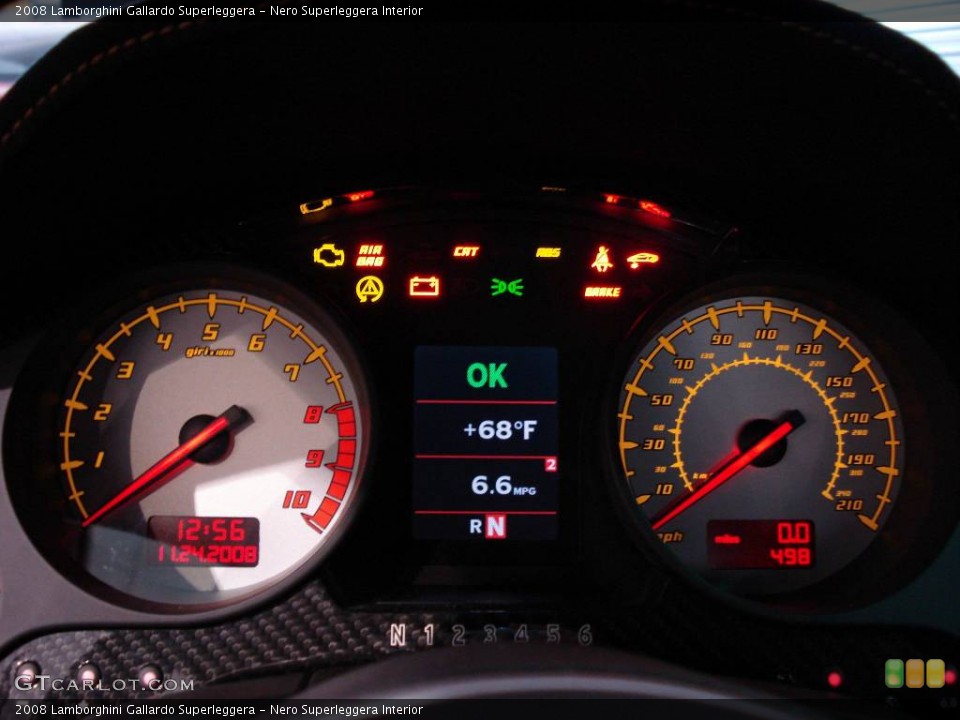 Nero Superleggera Interior Gauges for the 2008 Lamborghini Gallardo Superleggera #840206