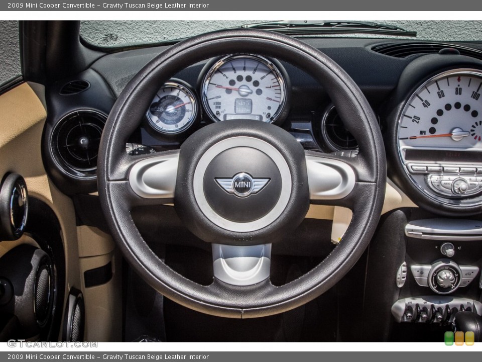 Gravity Tuscan Beige Leather Interior Steering Wheel for the 2009 Mini Cooper Convertible #84030818