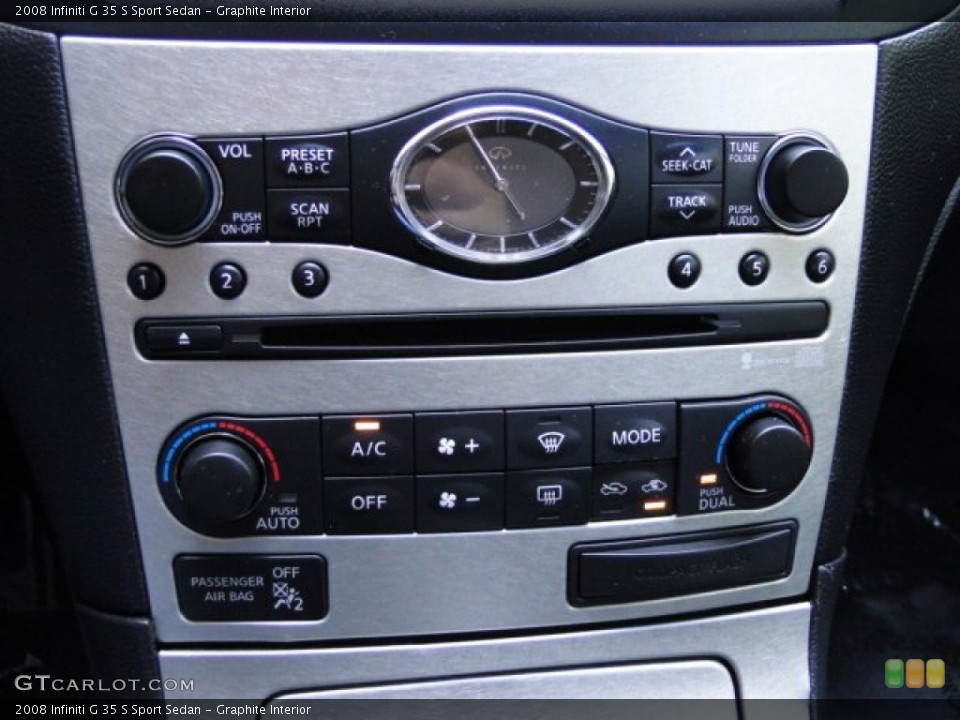 Graphite Interior Controls for the 2008 Infiniti G 35 S Sport Sedan #84034845