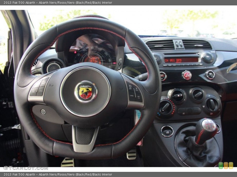 Abarth Nero/Rosso/Nero (Black/Red/Black) Interior Steering Wheel for the 2013 Fiat 500 Abarth #84035739