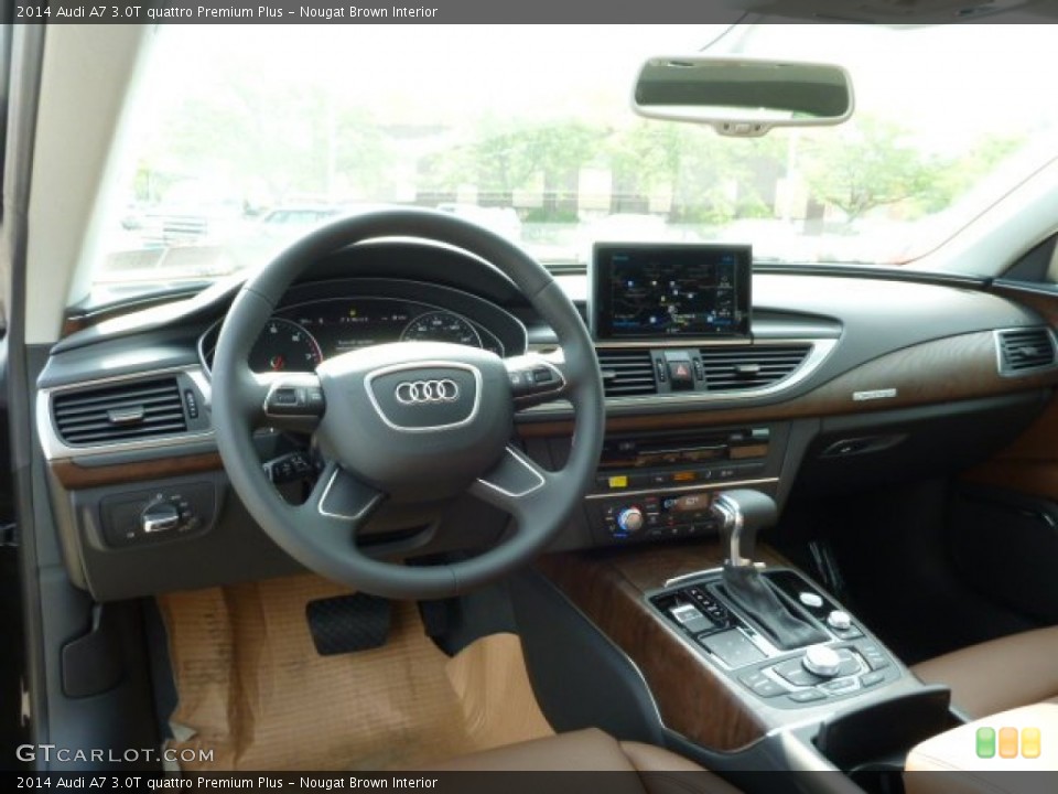 Nougat Brown Interior Dashboard for the 2014 Audi A7 3.0T quattro Premium Plus #84049955