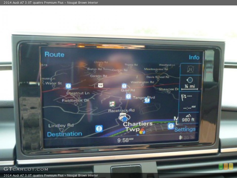 Nougat Brown Interior Navigation for the 2014 Audi A7 3.0T quattro Premium Plus #84050037