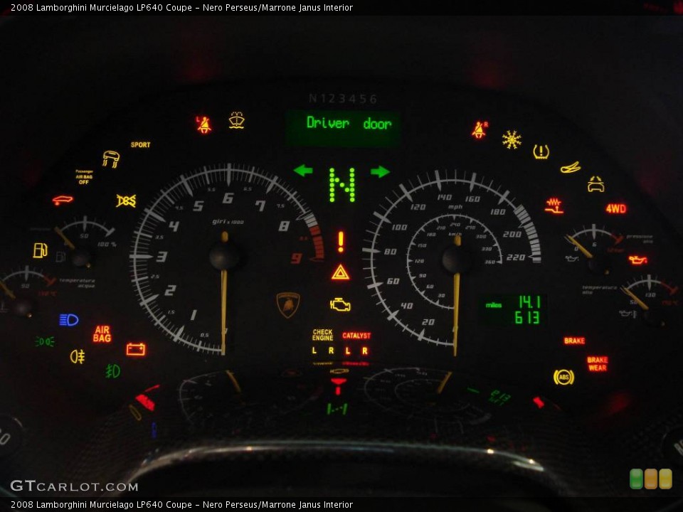Nero Perseus/Marrone Janus Interior Gauges for the 2008 Lamborghini Murcielago LP640 Coupe #840529