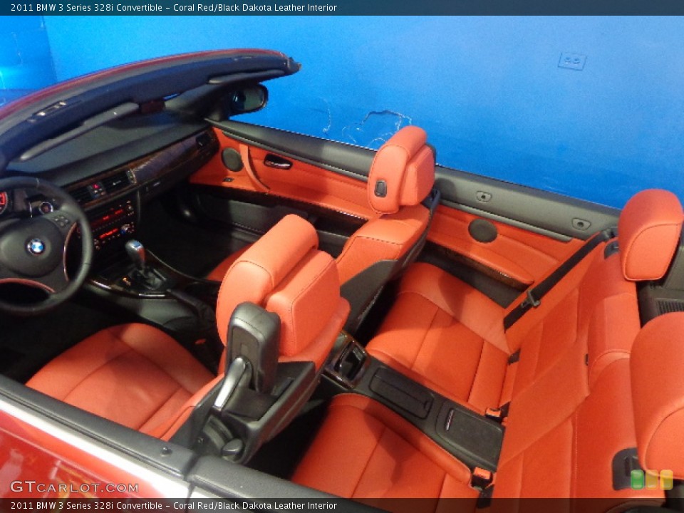 Coral Red/Black Dakota Leather Interior Photo for the 2011 BMW 3 Series 328i Convertible #84056846