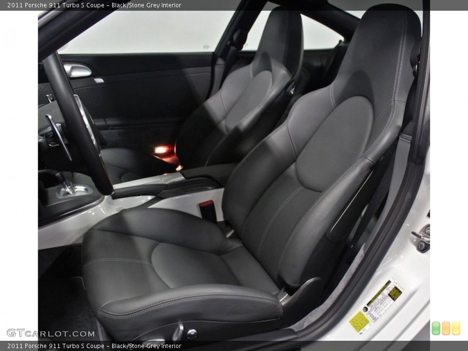 Black/Stone Grey Interior Front Seat for the 2011 Porsche 911 Turbo S Coupe #84062899