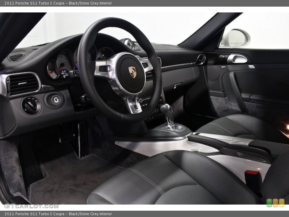 Black/Stone Grey Interior Prime Interior for the 2011 Porsche 911 Turbo S Coupe #84062987