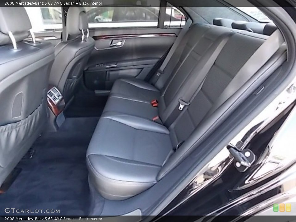 Black Interior Rear Seat for the 2008 Mercedes-Benz S 63 AMG Sedan #84063503