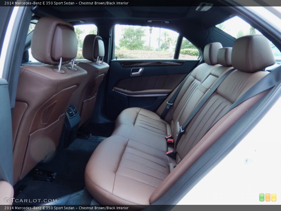 Chestnut Brown/Black Interior Rear Seat for the 2014 Mercedes-Benz E 350 Sport Sedan #84064064