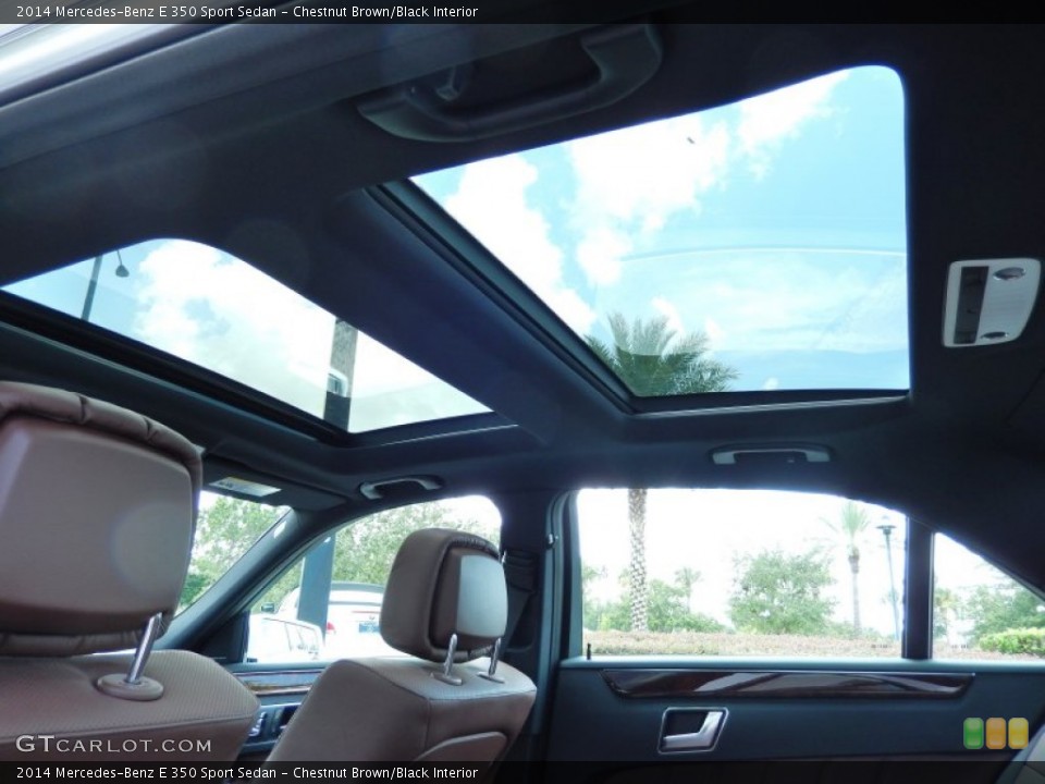 Chestnut Brown/Black Interior Sunroof for the 2014 Mercedes-Benz E 350 Sport Sedan #84064088