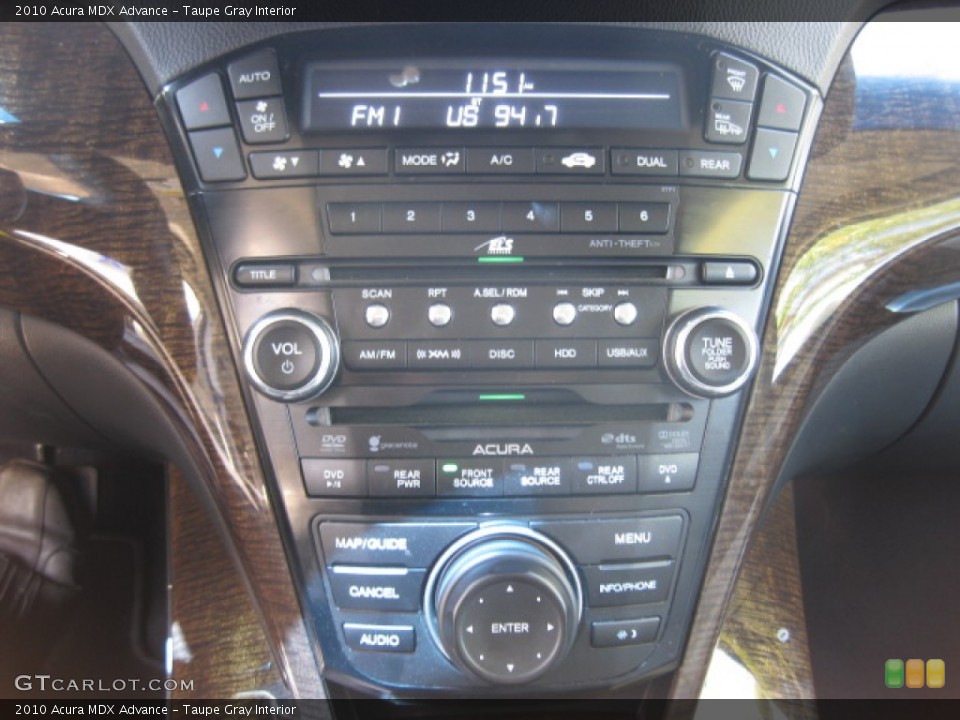 Taupe Gray Interior Controls for the 2010 Acura MDX Advance #84065690