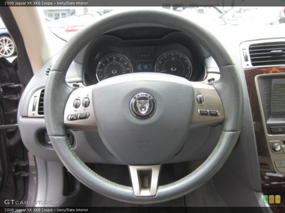 Ivory/Slate Interior Steering Wheel for the 2008 Jaguar XK XK8 Coupe #84068927