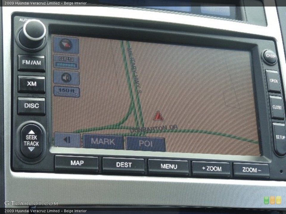 Beige Interior Navigation for the 2009 Hyundai Veracruz Limited #84074615