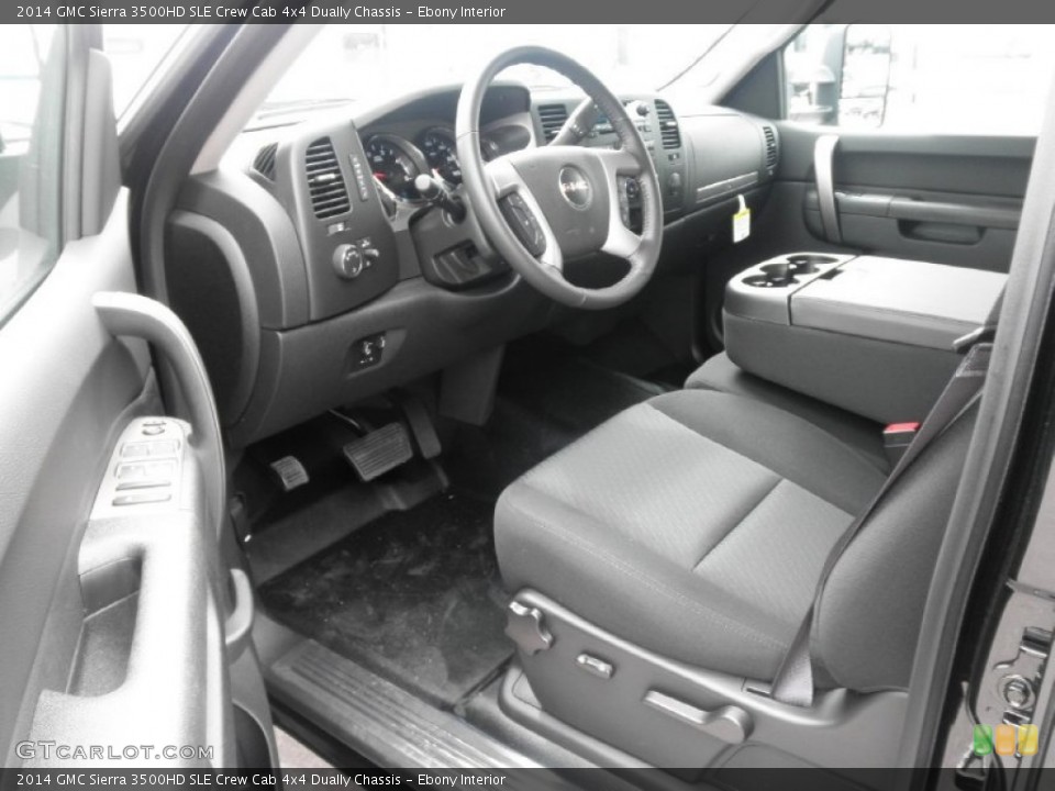 Ebony Interior Photo for the 2014 GMC Sierra 3500HD SLE Crew Cab 4x4 Dually Chassis #84075224