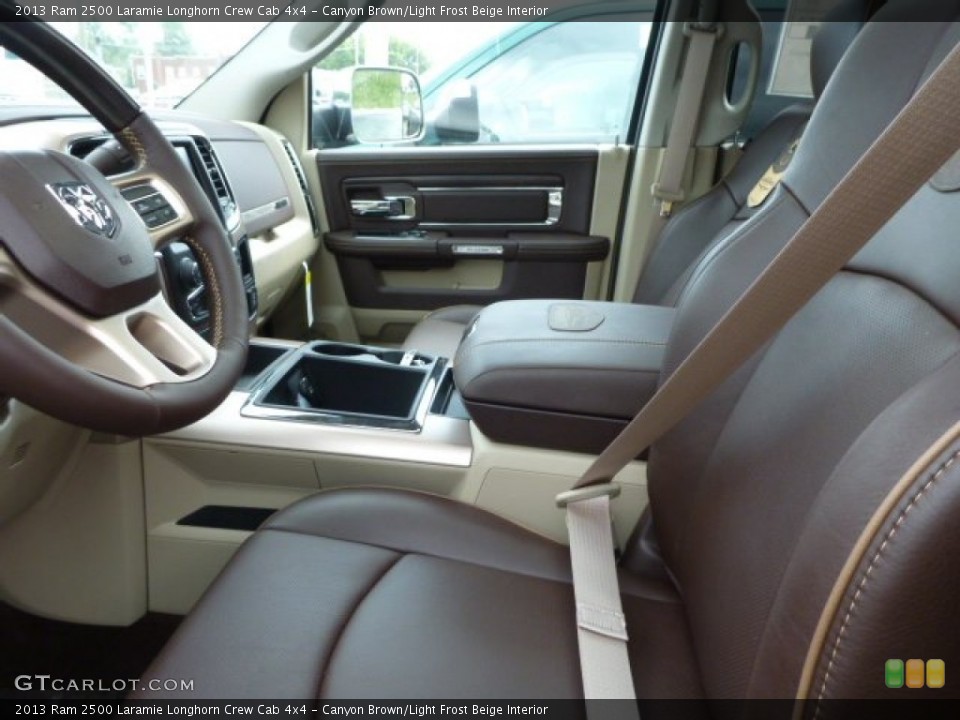 Canyon Brown/Light Frost Beige Interior Front Seat for the 2013 Ram 2500 Laramie Longhorn Crew Cab 4x4 #84080984